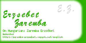 erzsebet zaremba business card